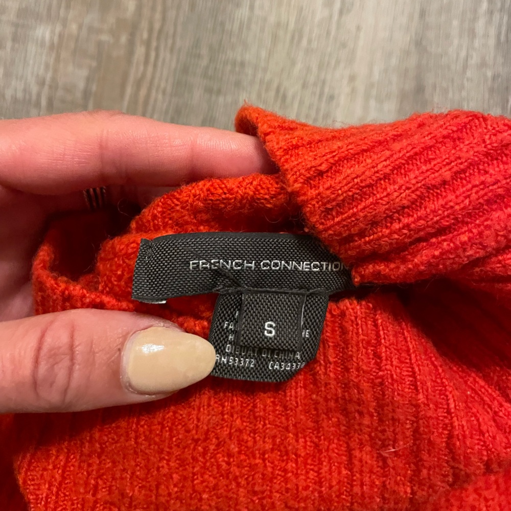 French Connection Bright Red Turtleneck Sweater - Picture 4 of 5